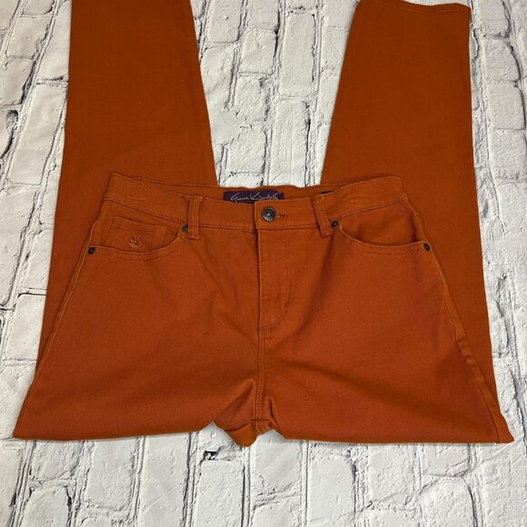 Gloria Vanderbilt Amanda Jeans 8S | Mid Rise Short | Orange Rust - Picture 1 of 4